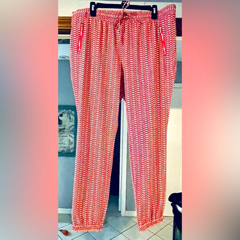 New York& Company Pants. Pink, white and black check. Worn once. Size XL